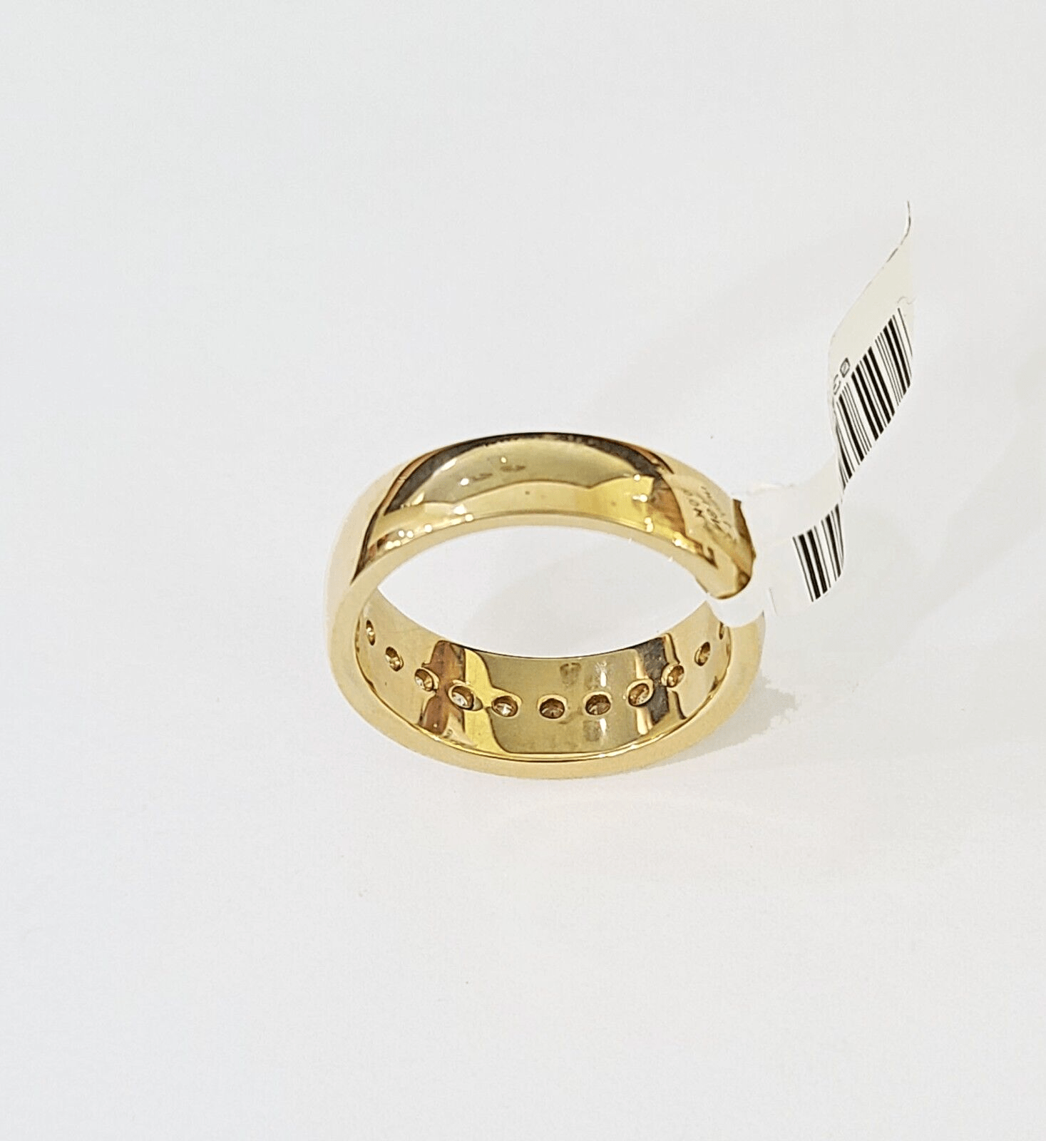Real 14k Yellow Gold White Diamond Mens Ring Genuine Natural - GoldenlinQ